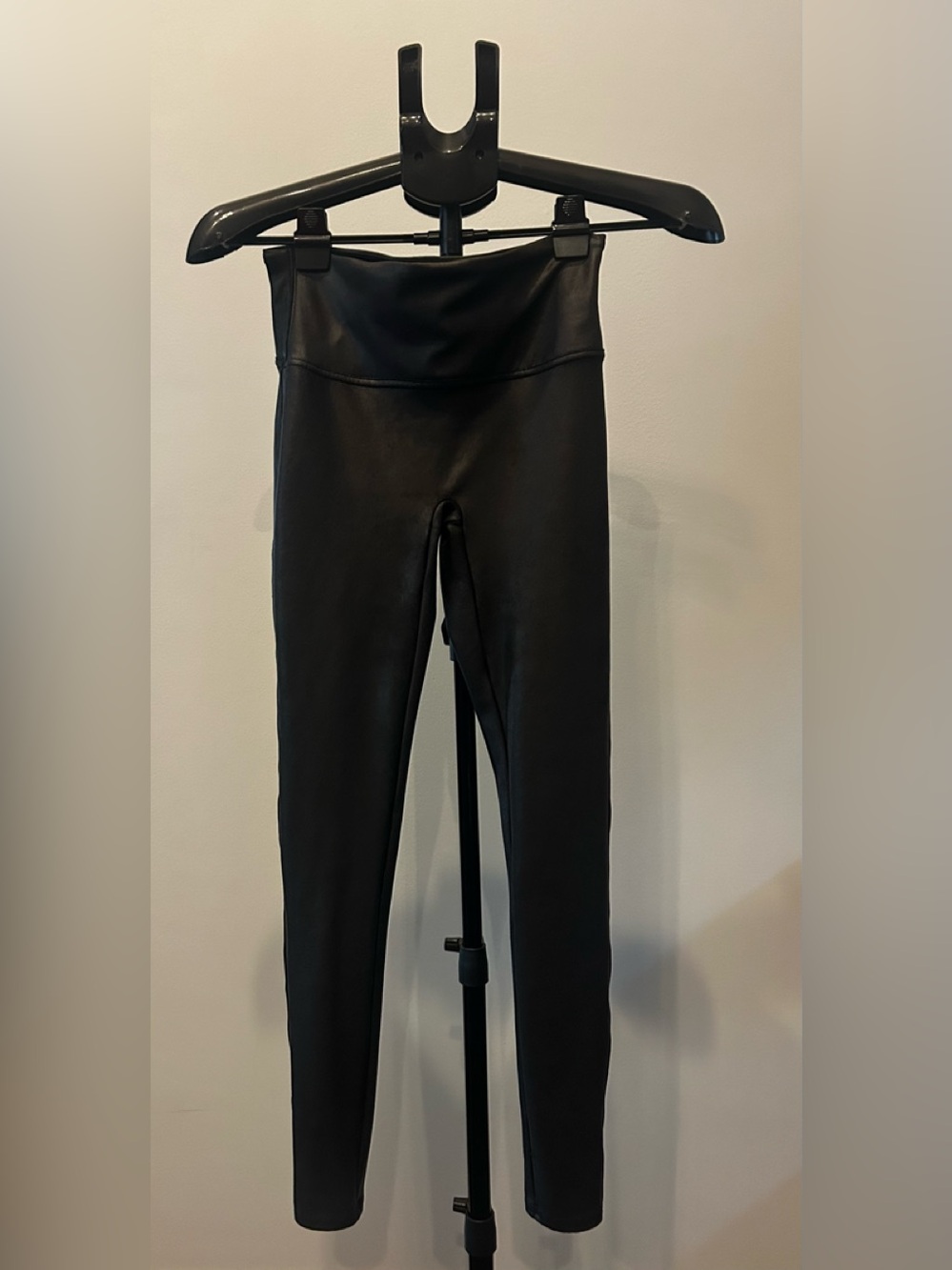 SPANXshape Faux Leather Black Leggings